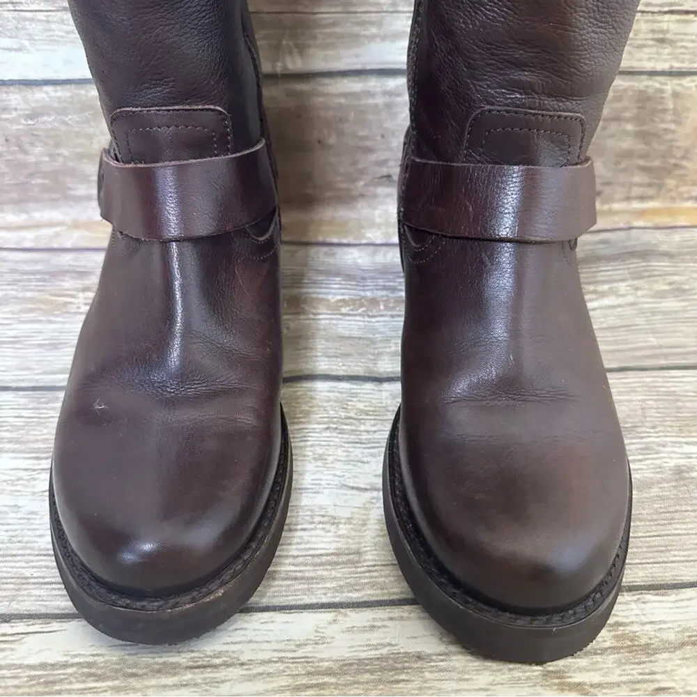 FRYE Veronica over the knee dark brown leather boots- 7